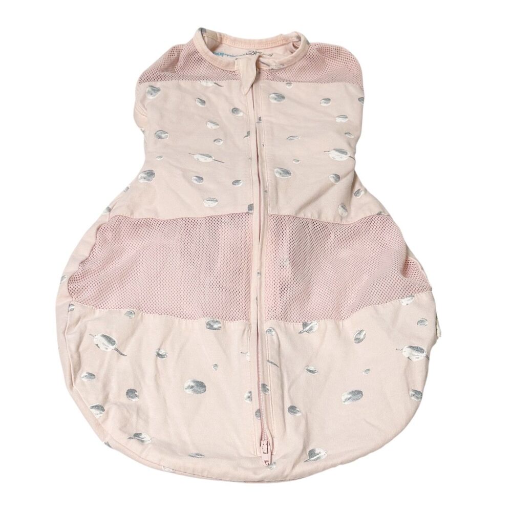 Happiest Baby Sleepea Sleep Sack Swaddle Sz S 100% Organic Cotton Pink Planets